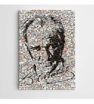 Atatürk ve İmza Mozaik Kanvas Tablo