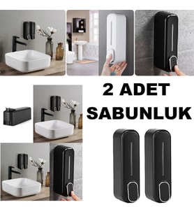 Yeni Model Sabunluk 350 Ml Duvara Monte Sıvı Sabunluk Şampuan Şişesi Soap Dispenser 2 Adet