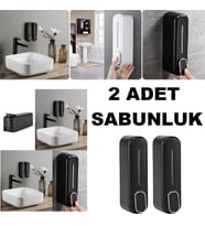 Yeni Model Sabunluk 350 Ml Duvara Monte Sıvı Sabunluk Şampuan Şişesi Soap Dispenser 2 Adet