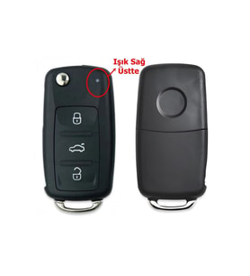 Volkswagen Polo 5 Golf 6 T6 Caddy Uyumlu UDS Anahtar Kabı Kumanda Kabı Oto Anahtarlık Pimli Logolu