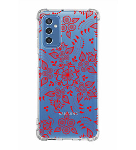 Samsung Galaxy M52  Köşe Korumalı Antişok Kapak Nostalji Desen Tasarımlı Şeffaf  Kılıf