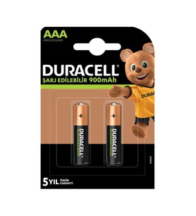 Duracell Şarjlı Pil Aaa Ince Kalem 900 mah Ni-Mh 2 Adet Duracell