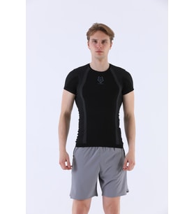 Maraton SlimFit Erkek Bisiklet Yaka Siyah T-shirt