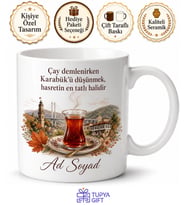Karabük Çay Saati Baskılı Kupa Bardak Hediye Porselen Mug
