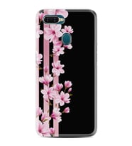 Oppo A5S A15 A16 A54 A55 A73 A74 Kılıf Desemli Silikon Pink Flowers 3 1393