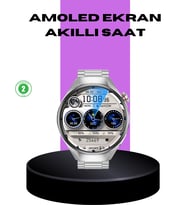Akıllı Saat Metal Kordonlu Tam Ekran Amoled – Arama Takip Özellikli
