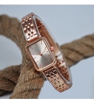 Rose Renk Şık Minimal Kasa Vintage Çelik Kordonlu Kadın Kol Saati SU-539