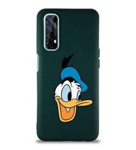 Realme 7 Soft Premier Kapak Donald Duck-A Tasarımlı Silikon Kılıf - Yeşil (Şeffaf)