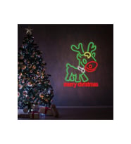 Geyik Figürlü Merry Christmas Yılbaşı Neon Tabela