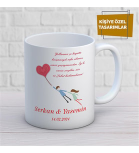 Kişiye Özel İsim Yazılabilir Sevgi Temalı Kupa Bardak