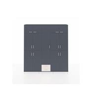 Arges Dolap 10 Raflı 2 Çekmeceli 4 Askılı 220x30x243 Antrasit-Antrasit/Aytaşı