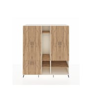 Kronos Dolap 15 Raflı 5 Kapaklı Tek Askılı 220x59x243 Aytaşı-Çam/Çam
