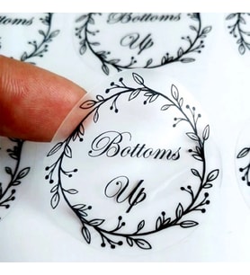 Şeffaf Etiket 140 Adet 3cm Sticker Nikah Süsü Etiketi