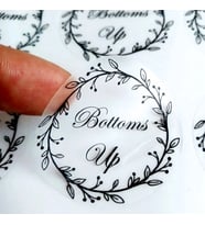 Şeffaf Etiket 140 Adet 3cm Sticker Nikah Süsü Etiketi