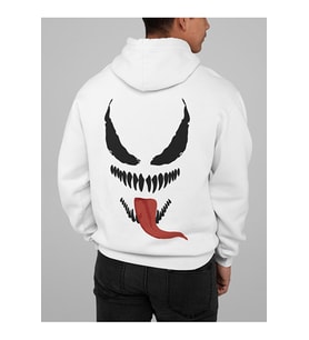 Venom Karakter Baskılı Unisex Oversize Film Hoodie