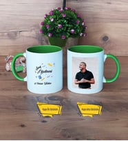 Sınıf Öğretmeni Kupa Bardak Yeşil Fotoğraflı Öğretmenler Günü Hediyesi