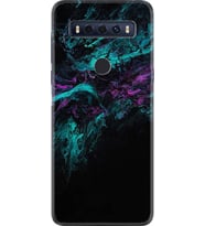 TCL 10 SE Kılıf Resimli Silikon Kılıf Abstract Green 1302