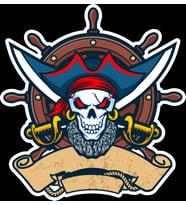 Korsan Sticker 10x10 cmRenkli Sticker