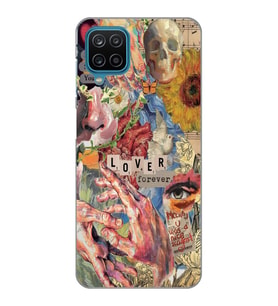 Samsung Galaxy A22/M22/M32 Uyumlu Aesthetic Vintage Kolaj Desenli Şeffaf Telefon Kılıfı
