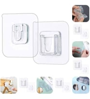 4 LÜ SET Çift Taraflı Yapışkanlı Geçmeli Klips Eşya Sabitleme Askısı Çerçeve Şef
