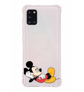Samsung Galaxy A31  Köşe Korumalı Antişok Kapak Mickey Mouse Tasarımlı Şeffaf  Kılıf