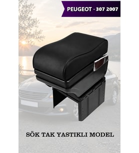 peugeot 308 2007 kol dayama Lüks geniş model Yastıklı Siyah Deri