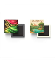 Buzdolap Magnetleri - Vanuatu Bayrağı ve Paper Cut Tema - 2'li Set Magneti