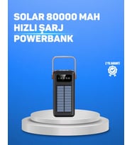 80000 mAh Yüksek Kapasiteli Powerbank Göstergeli Solar Şarj Cihazı