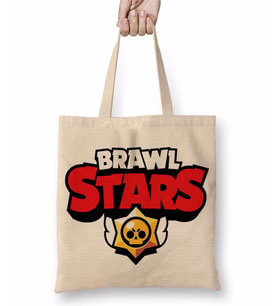 Brawl Stars Logo 03 Bez Çanta Uzun Saplı