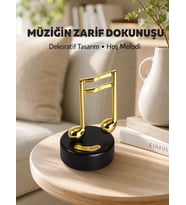 Altın Nota Figürlü Dönen Müzik Kutusu Dekoratif Music Box Yeni Nesil