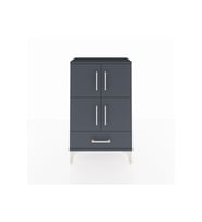 Arges Komodin 4 Raflı Tek Çekmeceli 4 Kapaklı 60x30x96 Antrasit-Antrasit