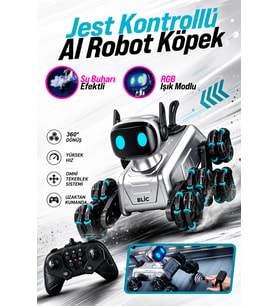 Blic BRB2 Akıllı Robot Köpek Uzaktan Kumandalı Jest Kontrollü RGB Işıklı ve Sis Efektli Akrobatik Oy