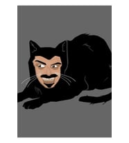 Kedi Vlad (Gri) Tablo Ahşap Poster Dekoratif