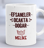 Kişiye Özel Efsaneler Ocakta Doğar Hediye Kupa Bardak Doğum Günü Hediyesi (Beyaz)