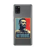 Samsung Galaxy A21S Uyumlu Conor Mcgregor Notorious Desenli Şeffaf Telefon Kılıfı