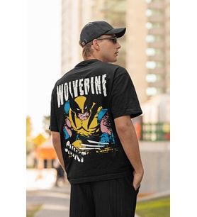 Wolverine Marvel Kahraman Baskılı Unisex Oversize Tişört