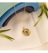 DKMN Gümüş 925 Ayar Aslan Sembol Gümüş Kolye (Gold)