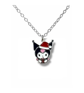 Kuromi Figürlü Siyah Kolye – Gotik Tarzda 60 cm Zincirli Sevimli Anime Takı