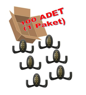 100 Adet Metal Vestiyer Askılığı - Mat Siyah, Desenli, Dayanıklı, Elbise ve Mobilya Askılığı