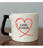 Canım Sevgilim Baskılı Siyah Kulplu D Kupa