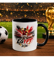 BK Gift Mısır Taraftar Temalı 2026 Dünya Kupası Tasarımlı Siyah Kupa Bardak