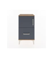Arges Komodin 2 Raflı Tek Çekmeceli Tek Kapaklı 44x30x80 Çam-Antrasit