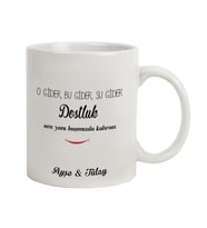 İsme Özel Kupa Bardak - Dostluk Temalı (Beyaz)