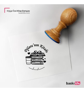 Kitap Kahve Kişiye Özel Kitap Damgası Kitap Mührü Kaşe Kitap Mühür Özel Damga 428