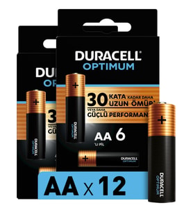 Duracell Optimum Aa Pil, 1,5 V Lr6 MN1500, 12’lı Paket