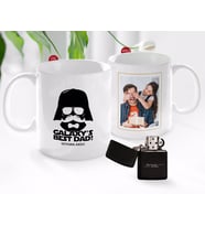 BK Gift Kişiye Özel Babalar Günü Hediyesi Fotoğraflı Kupa Bardak ve Benzinli Çakmak Seti-53 (Model 1)
