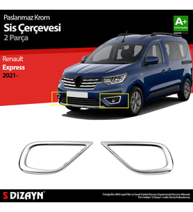 S-Dizayn Renault Express Krom Sis Farı Çerçevesi 2 Prç 2021 Üzeri