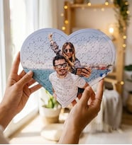 Anneler Günü Hediyesi Kişiye Özel Resimli Fotoğraf Kalp Puzzle
