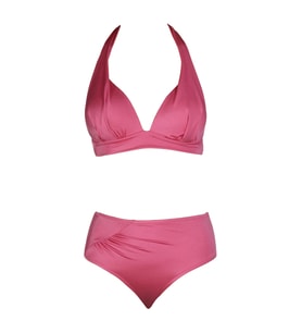 Beria Kadın Yarım Dolgulu Parlak Pembe Bikini Takımı