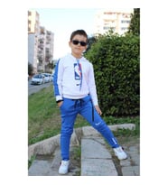 MODAVALS NBA BASKILI FERMUAR PAÇA UNISEX ÇOCUK GARSON BOY EŞOFMAN TAKIMI - MAVİ